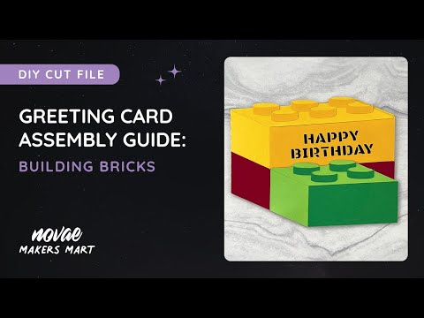 Building Bricks Card Template | DIY Lego Birthday Card Cut File