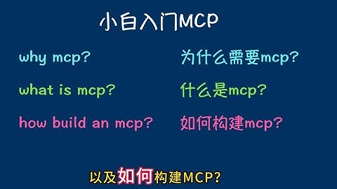小白入门MCP，为什么需要MCP？什么是MCP？如何构建MCP？