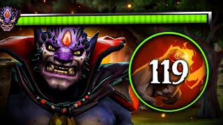 119 Finger of Death Stacks Lion 109 Kills World Record - Dota 2 Gameplay