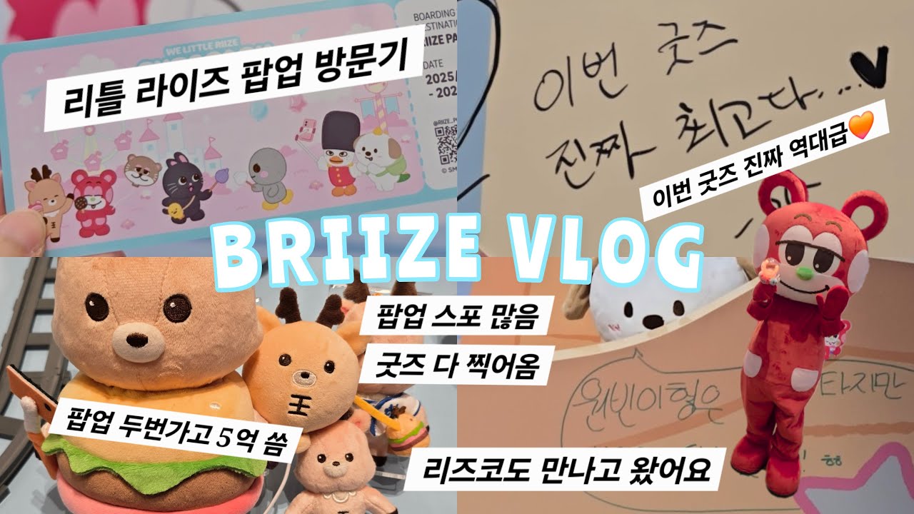 [브리즈 브이로그] WE LITTLE RIIZE 팝업이라고?! 바로 달려가!! | 현장대기성공 | 라이즈인형 | 두번다녀옴 | 이렇게 담으면 5억이긴한데 | BRIIZE VLOG