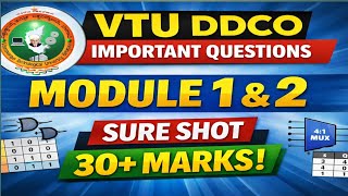 VTU DDCO Important Questions | Module 1 &amp; 2 | PYQs Analysis |model question paper|Exam-Oriented