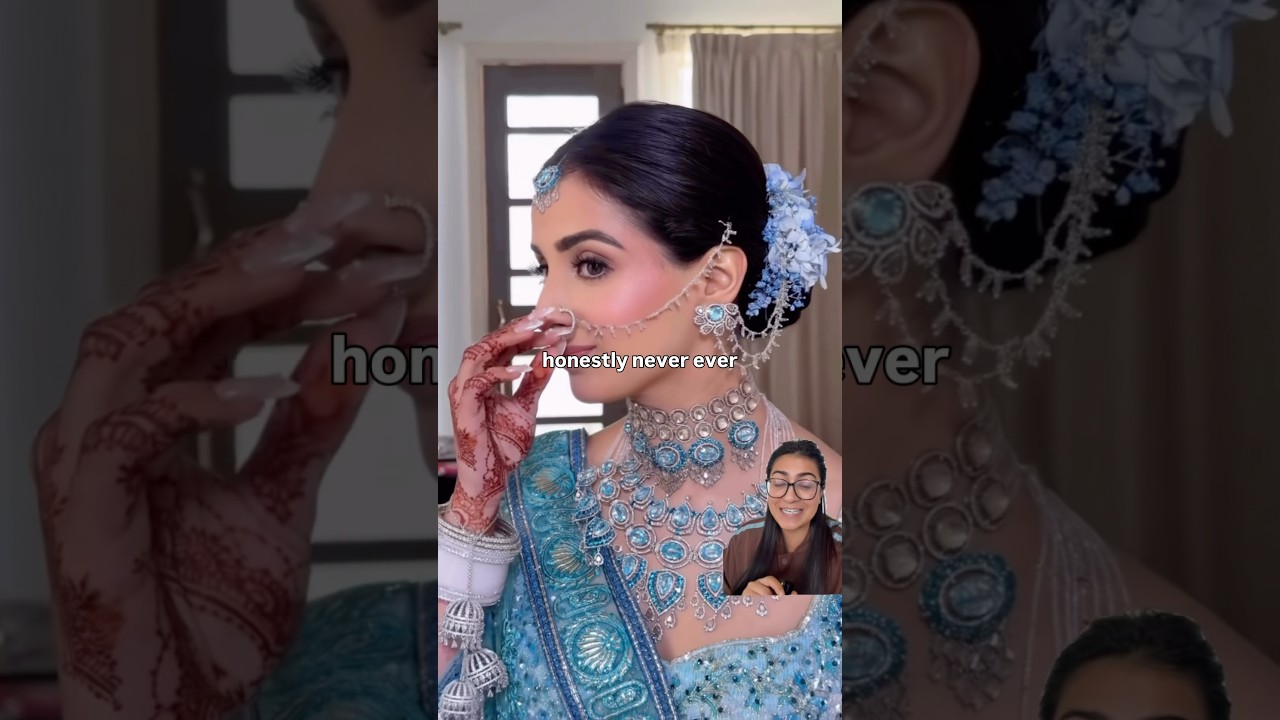 Blue on an Indian Bride 🩵🧿🦋 #shorts