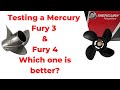 Testing a few Mercury Props today, the Fury 4 blade and Fury 3 blade watch the results coming up!