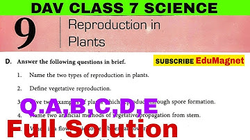 DAV CLASS 7 SCIENCE CHAPTER 9 REPRODUCTION IN PLANTS QUESTION ANSWER | EDUMAGNET