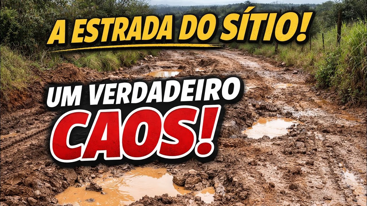 SÍTIO !!! Chuva, buraco e lama: essa é a realidade da estrada.
