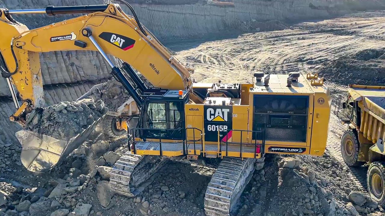 Caterpillar 6015B Excavator Loading Caterpillar Dumpers - Sotiriadis/ Labrianidis Mining Works