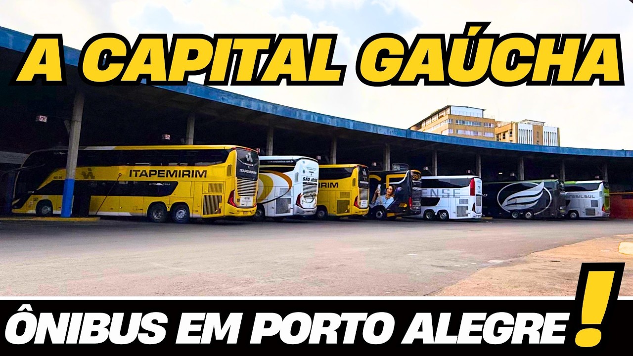 RODOVIÁRIA DE PORTO ALEGRE COM MUITOS ÔNIBUS DIFERENTES | MOVIMENTO DE EMBARQUES E DESEMBARQUES