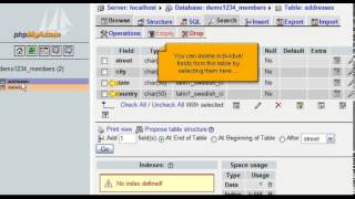 Deleting tables from a database with phpMyAdmin