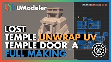 3D Modeling in Unity - Full Making Video of unwrapping TempleDoor_A in the Lost Temple with UModeler