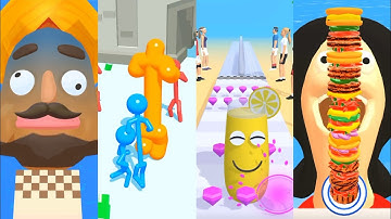 Sandwich Runner - Tall Man Run - Juice Run - Burger Run - Gameplay Walkthrough Android, IOS