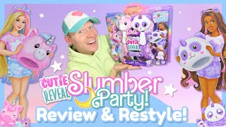 Barbie Cutie Reveal Slumber Party!  Review, Unboxing & Restyle!