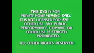 Walt Disney Home Video - Green Fbi Warning Screen 1997-2000 80S Style Dvd Version