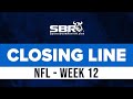 2020 NFL Season Closing Lines Week 12  NFL Sunday Games ...