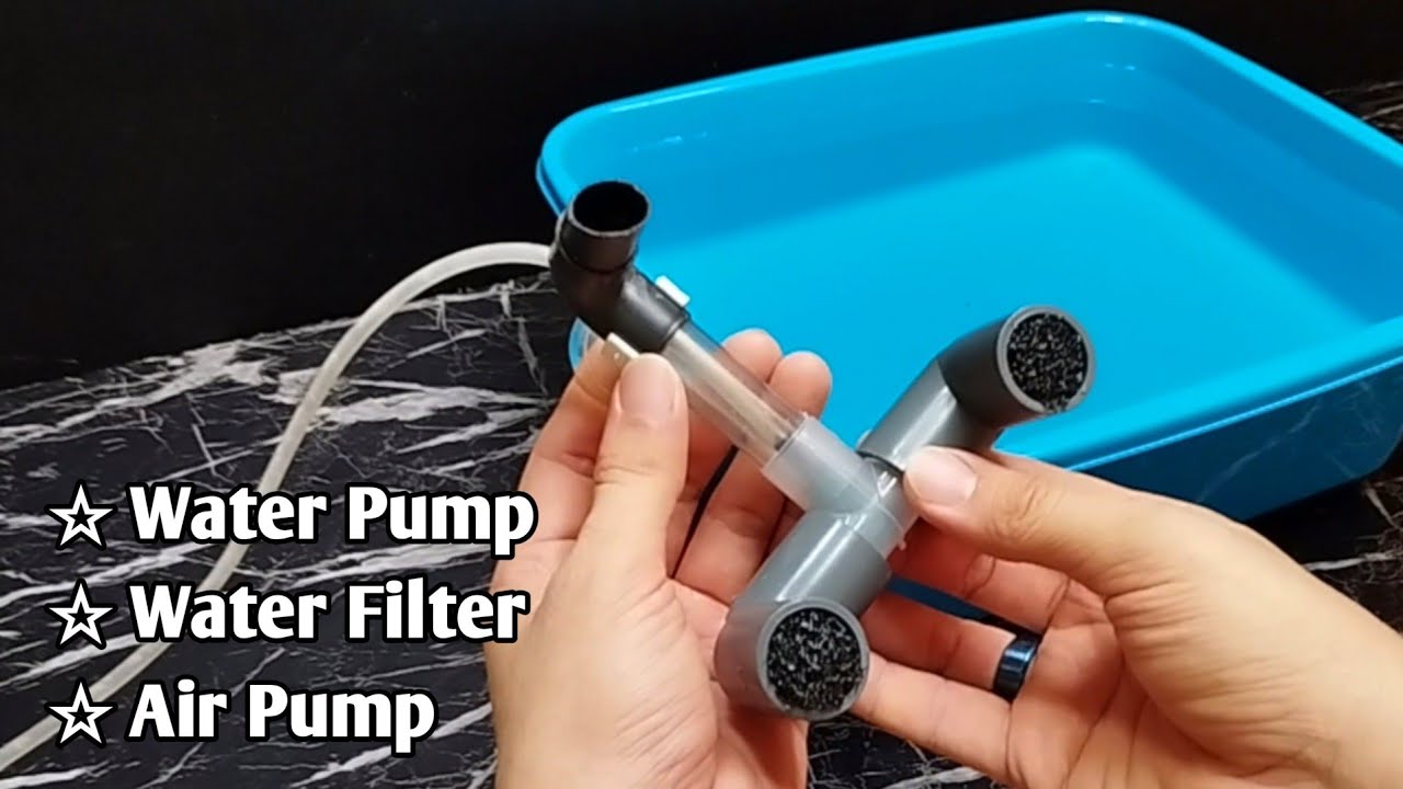 How to make aerator airlift filter for mini fish tank at home Aerator