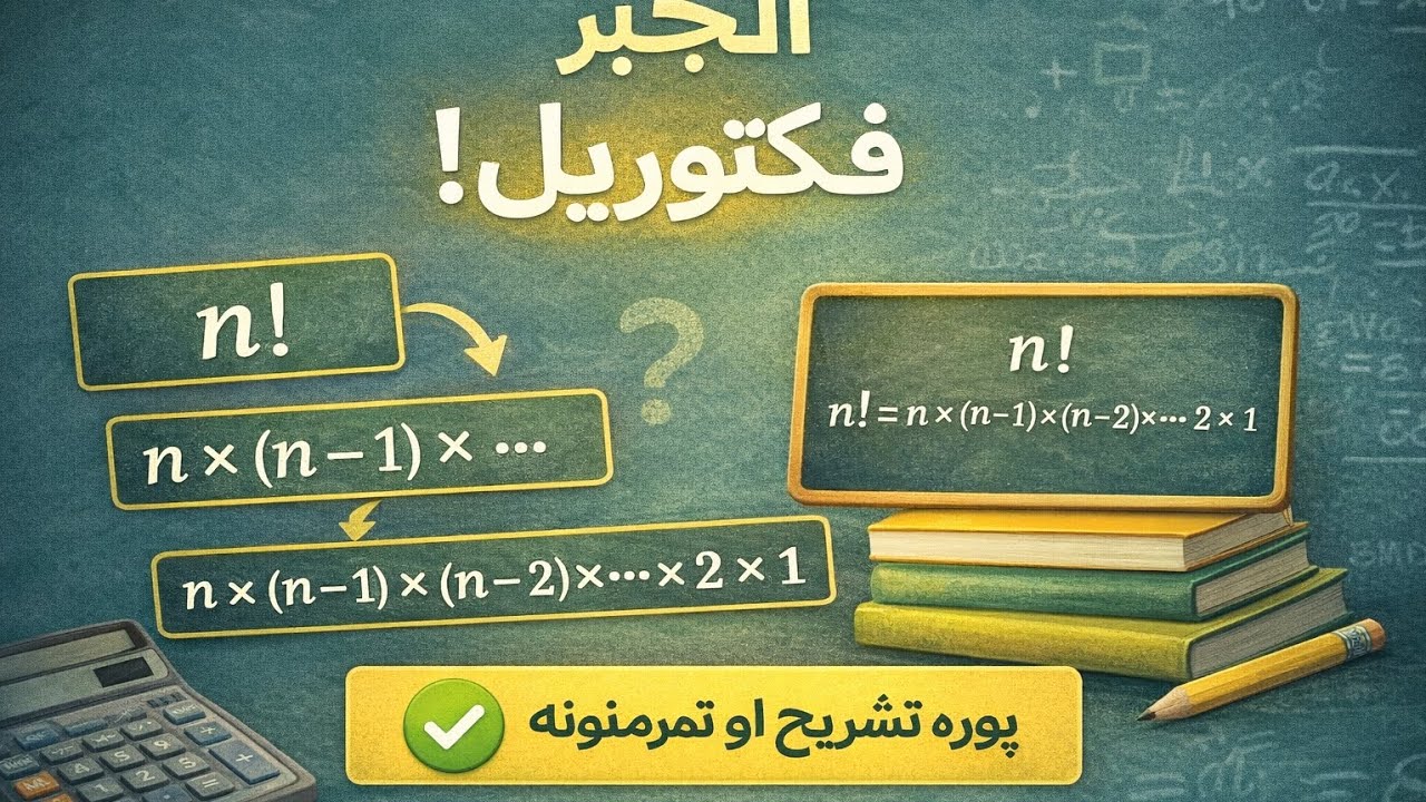 په الجبر کې فکتوریل (!): اول درس | Factorial په ساده ډول – تشریح او مثالونه