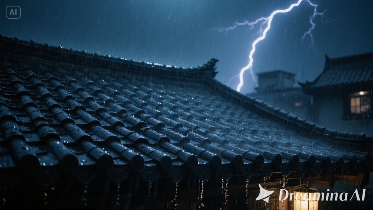 Heavy Rain at front house : The SECRET to a Healthier Colon & Deep Sleep!! relaxing n calming impact