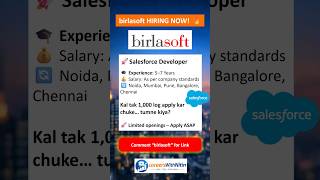Birlasoft is Hiring – Salesforce Developer