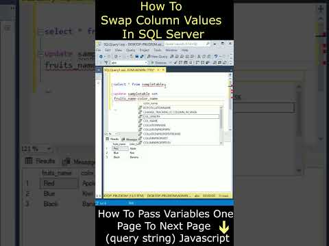 Swap Table Column Values In SQL Server Database #sqlserver