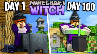 I Survived 100 Days as an WITCH in Minecraft