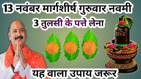 #13नवंबर मार्गशीर्ष गुरुवार नवमी तिथि को 3 तुलसी के पत्ते वाला उपाय जरुर करें |pandit pradeep mishra