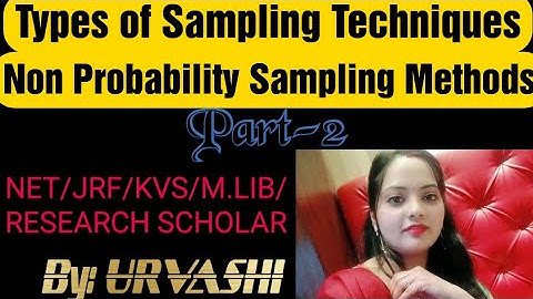 Sampling Techniques Part-2 ||Non Probability Methods|| Research Methodology