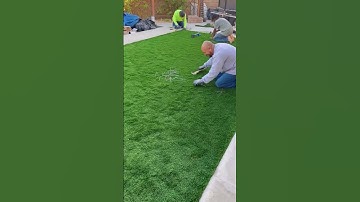 How is artificial turf fixed to the ground?#artificialturf #lawncare #landscape