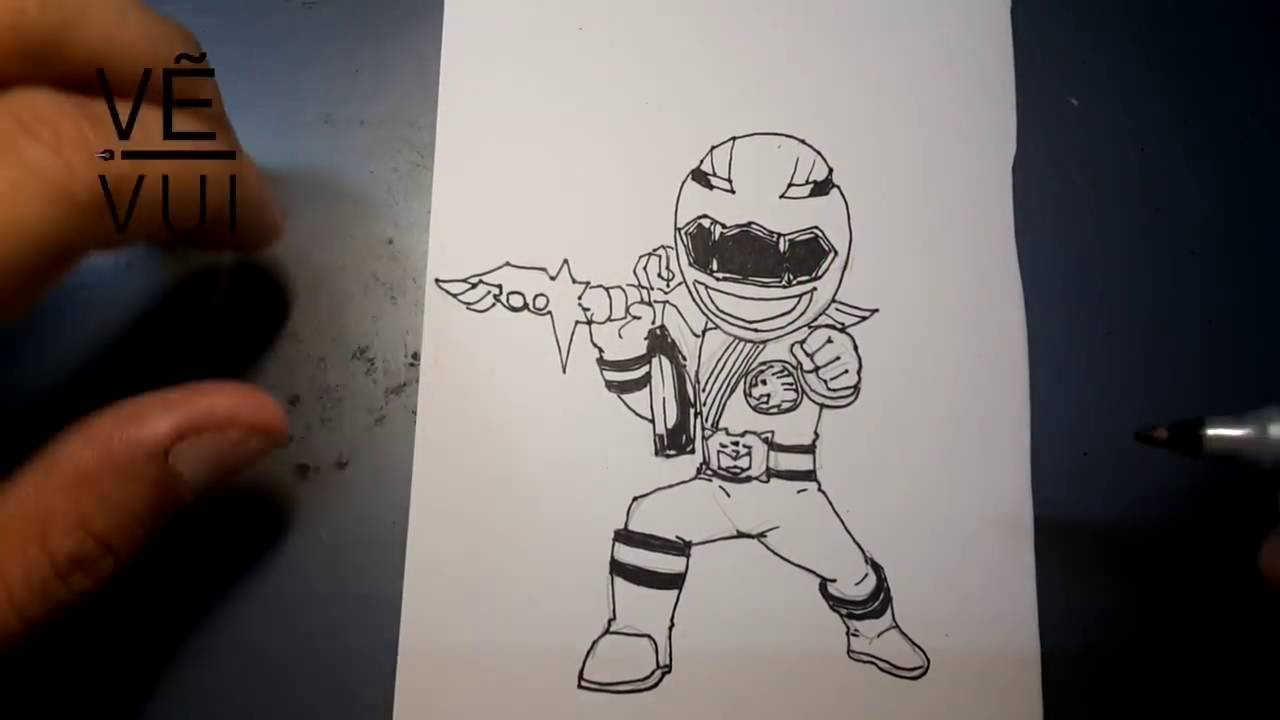 Vẽ Siêu Nhân Gao Đỏ Chibi - How To Drawing Red Gaoranger Chibi - Youtube