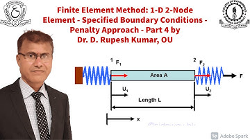 FEM7|Finite Element Method|Problems of FEA for Stepped Bar&1D Bar-Penalty Approach|BoundaryCondition