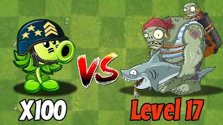 PVZ 2 Challenge - 100 Plants Max Level Vs Gargantuar Zombie Level 17 - Who Will Win?