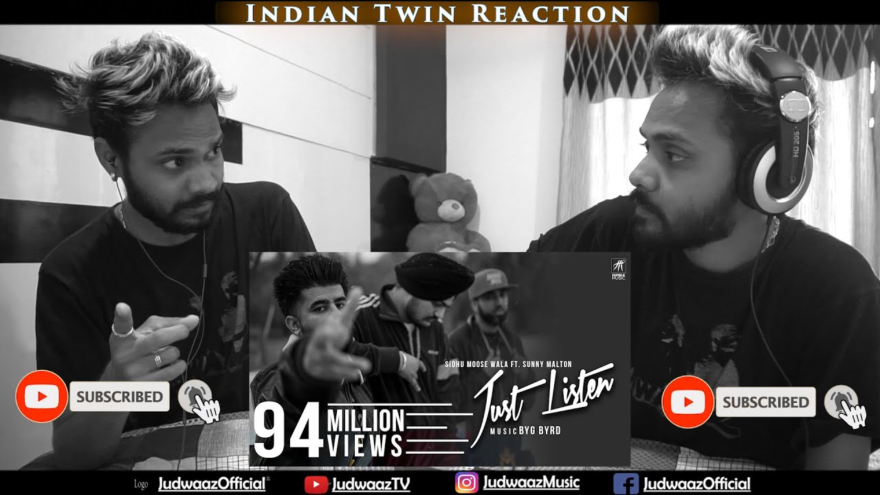 Indian Twin Reaction   Just Listen  Sidhu Moose Wala ft Sunny Malton  BYG BYRD  Humble Music