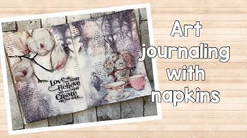 Art journaling with napkins - process video
