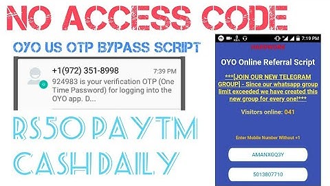 Oyo us otp bypass refer script now do daily two refer easily with 2nd line
