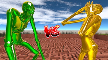 GIANT TOXIC SCP-096 vs GIANT GOLD SCP-096  In Garry