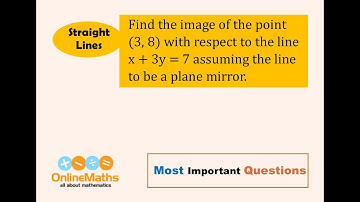 XI Straight Lines Find the image of the point 3, 8 with respect to the line x + 3y = 7 assuming the