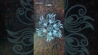 Easy daily rangoli designs #simple design#lotus flowers