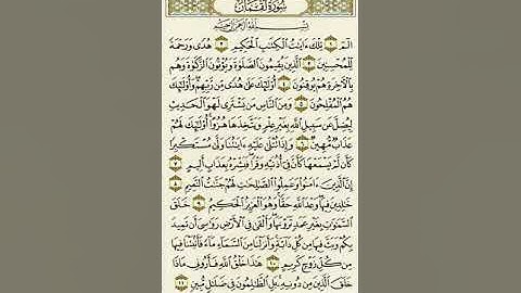 سورة لقمان من الآية ١ إلى الآية ١١بصوت القارئ ماهر المعيقلي