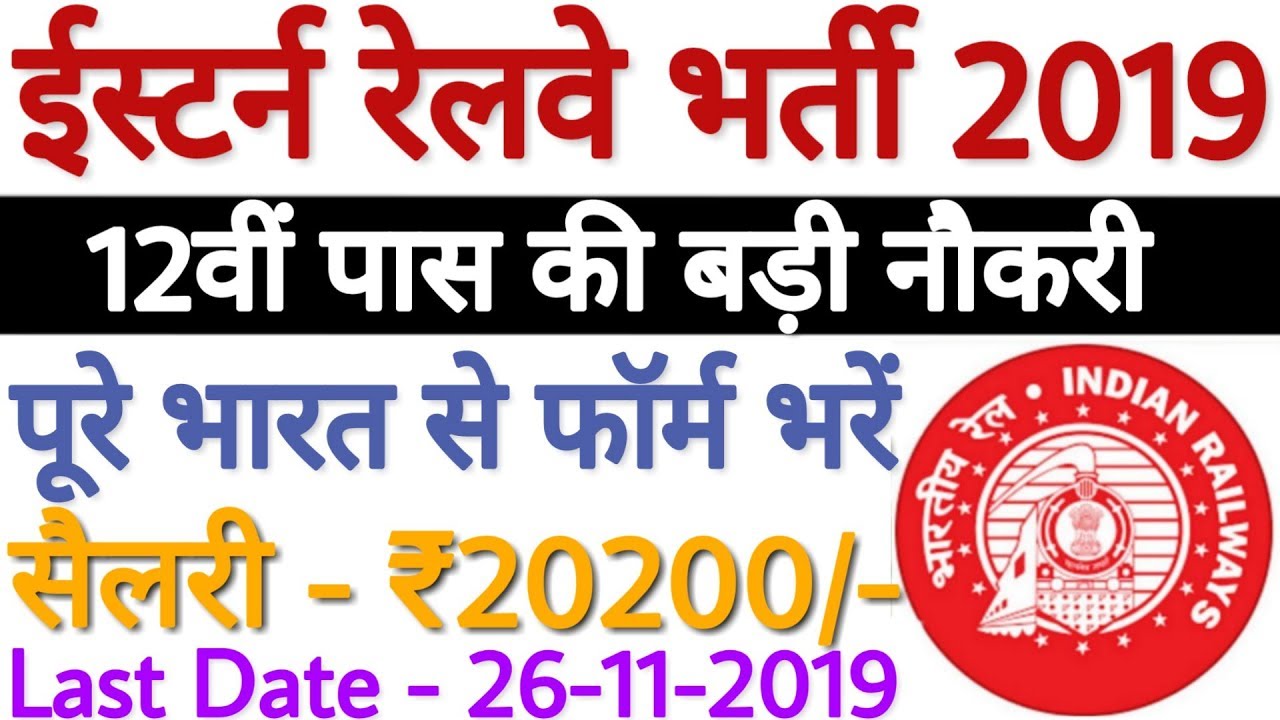 NER Railway Recruitment 2019 | North Eastern Railway Bharti 2019 | Railway Jobs 2019 for 12th Pass