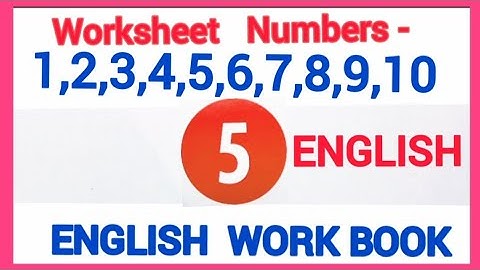 5th Standard English Workbook Answers | Worksheet 1 to 10 |bridge Course