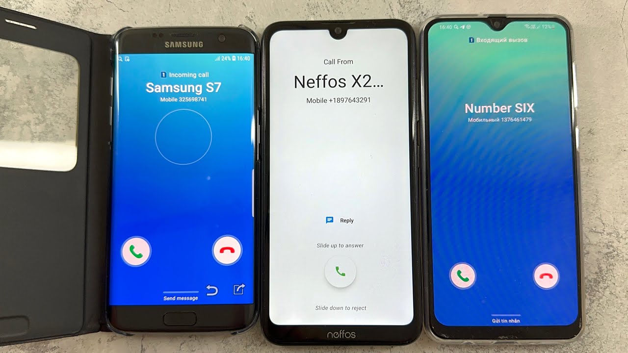 incoming-call-neffos-vs-samsung-galaxy-s7-vs-galaxy-a30-youtube