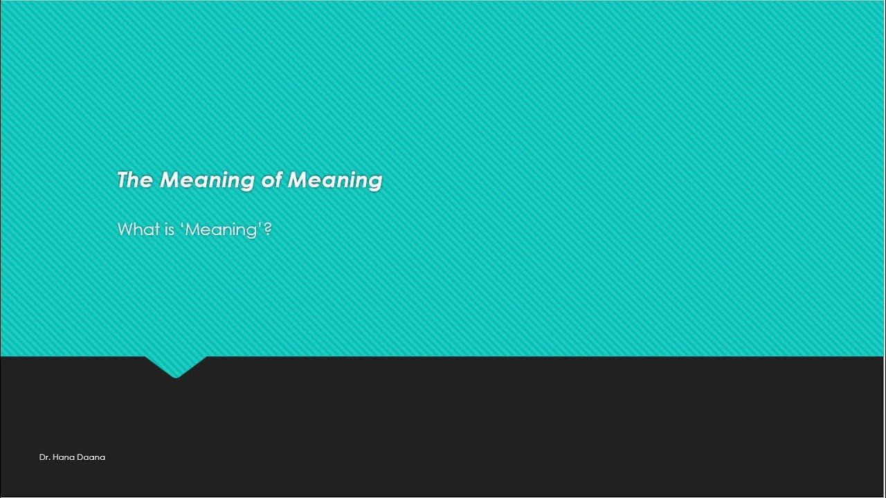 The Meaning of Meaning
