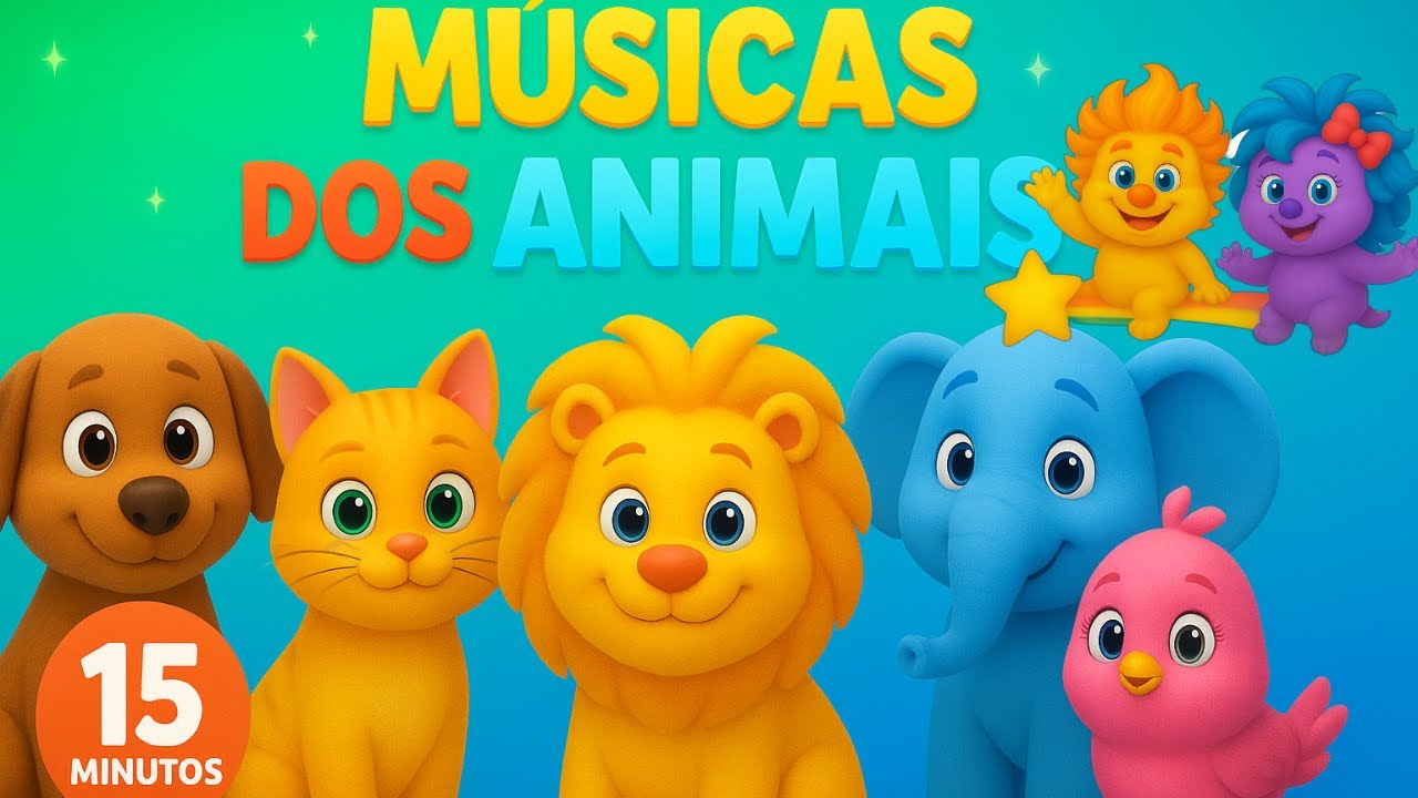 Músicas dos Animais 🐶🐱🐔🐘   Plunct e Plact – 15 Minutos para Cantar e Dançar