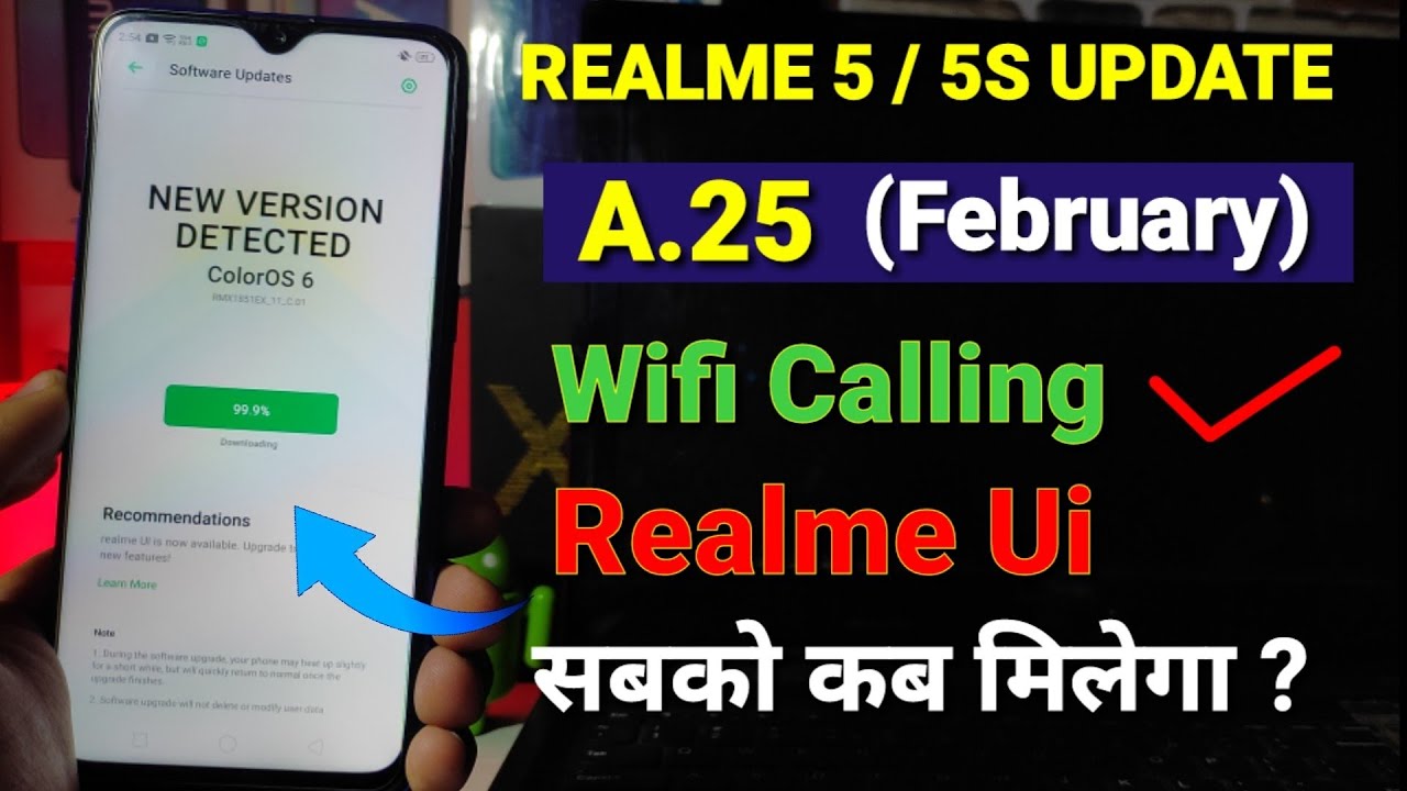 Realme 5 & 5s A.25 new update February 2020 | wifi calling feature | Realme 5 & 5s android 10 update