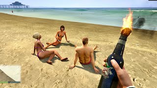 GTA 5 - Fire Bottle vs NPC's Ragdolls | Euphoria Physics Ragdolls 2026