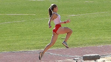 Julia Adamczyk (POL) Long Jump Slow motion 120 fps Jerusalem 2023