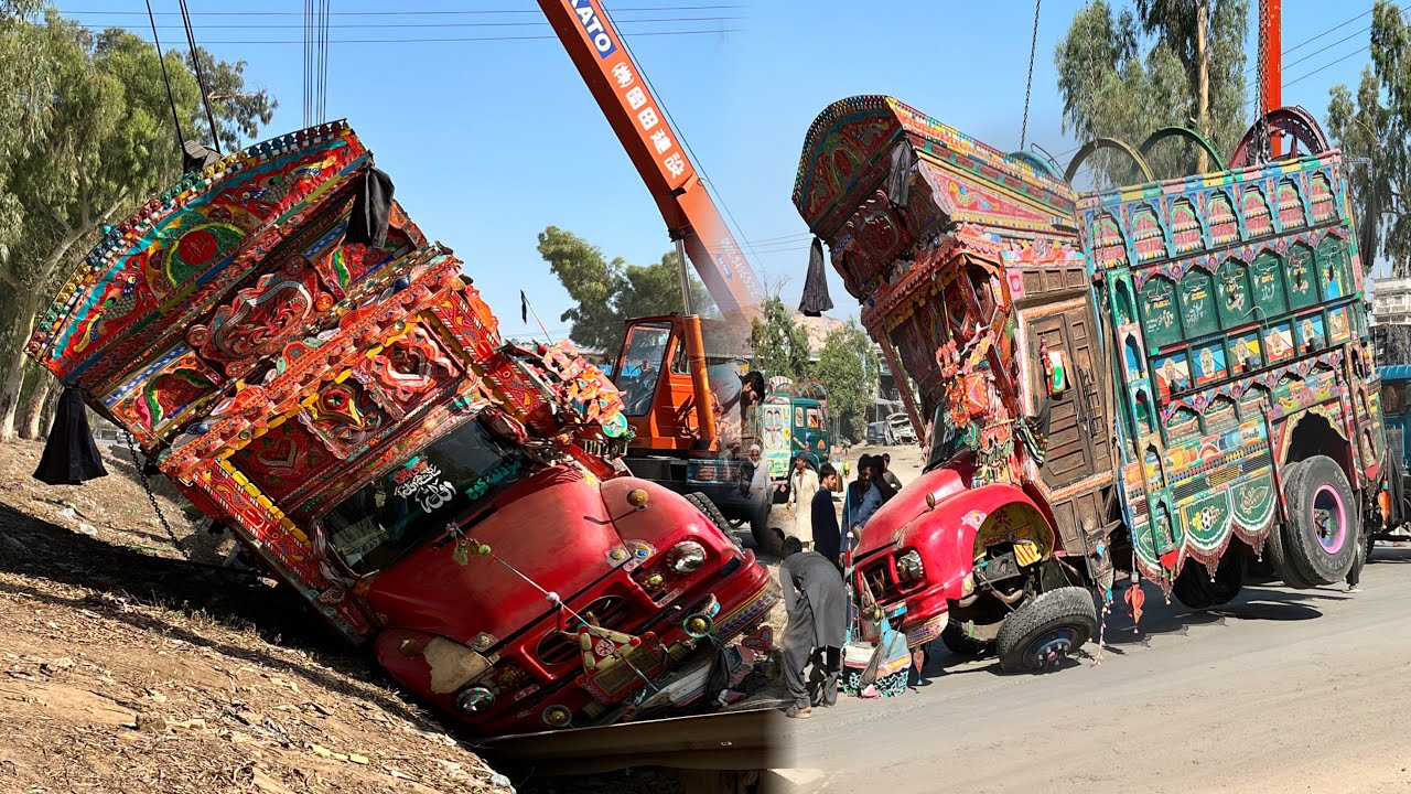 Truck Dangerous Accident Fully Damaged Truck How To Recovery Awesome Skills