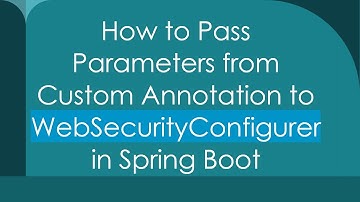 How to Pass Parameters from Custom Annotation to WebSecurityConfigurer in Spring Boot