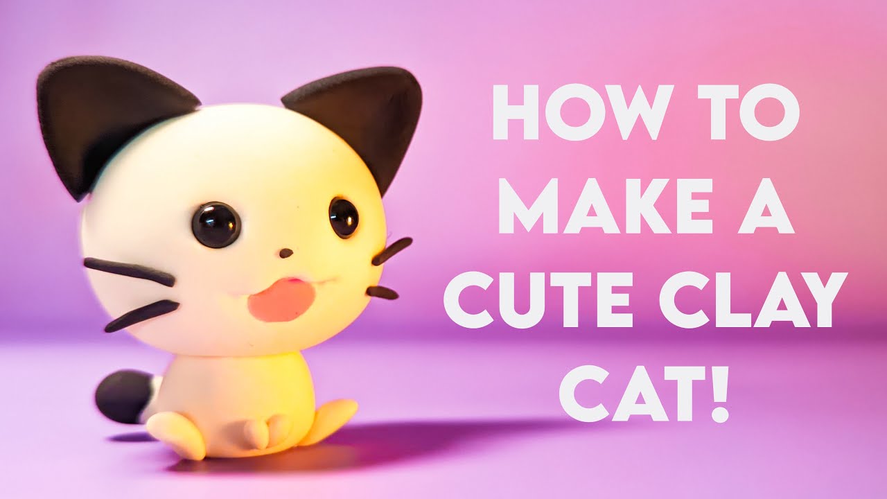 EASY CLAY ANIMAL TUTORIAL FOR BEGINNERS : CAT