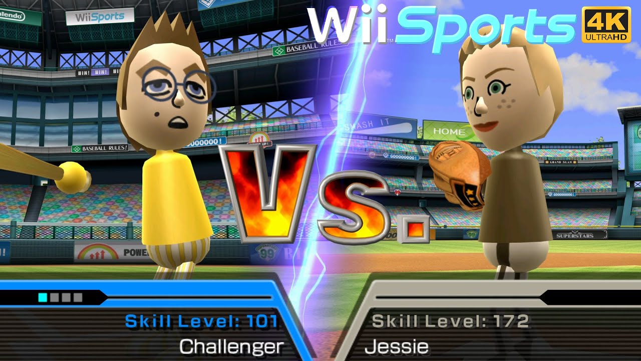 Wii Sports Baseball Gaemplay Challenger Vs. Jessie Nintendo Wii