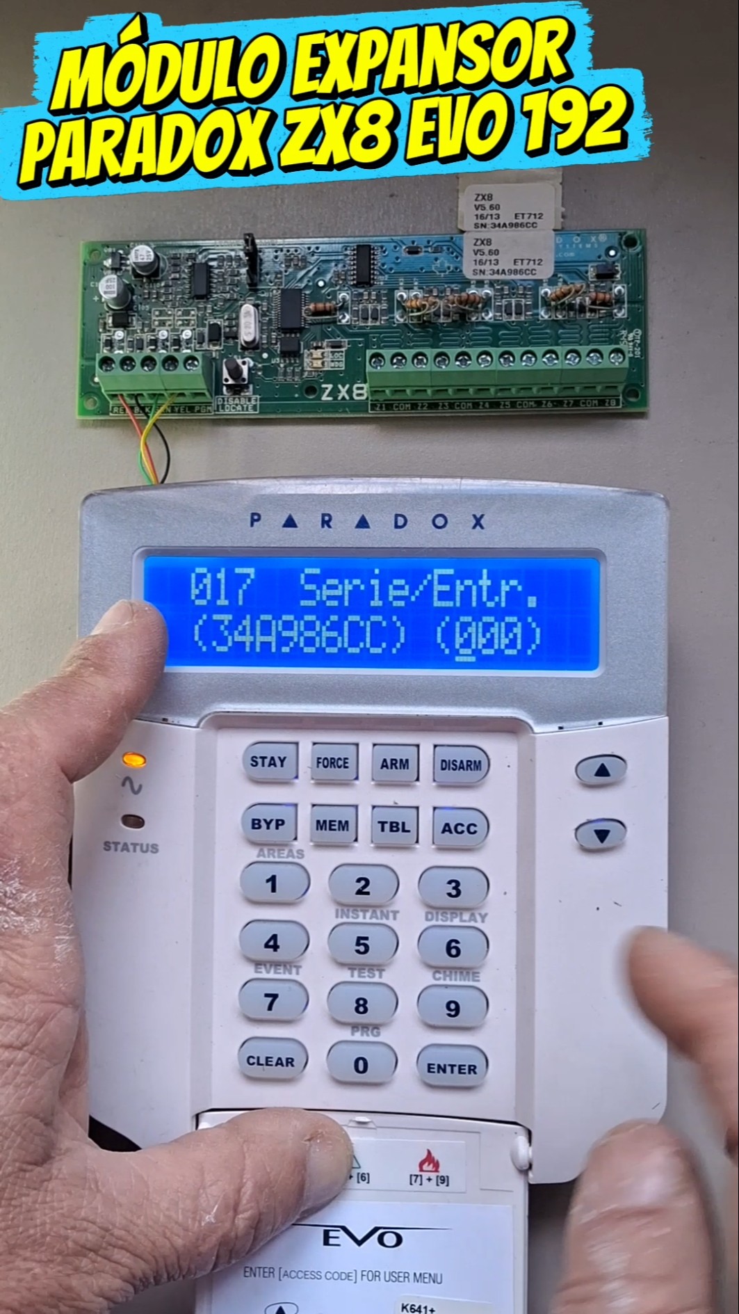 ZX8 EXPANSION MODULE PARADOX EVO 192 PANEL - YouTube