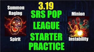 Path of Exile 3.19: SRS POP League Starter Practice Necromancer Summon Raging Spirit MI Build - 1069